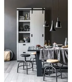 VTwonen Spider Kruk - Hout/Metaal - Mango/Grijs - 48-60x32x32 -Meubilair Geschäft fff492b2d56a4a30b6448b68c5b899bc